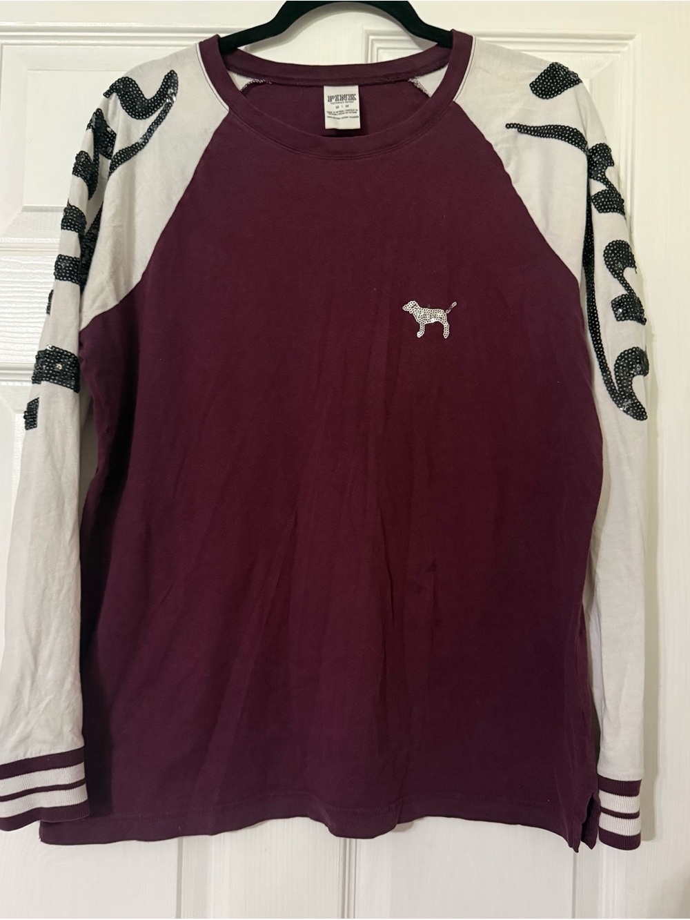 PINK Victoria's Secret Deep Plum Tee with White Tag
